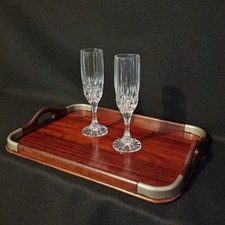 Plateau De Service Ancien En Bois D'acajou Massif Début 20ème, Art De La Table 