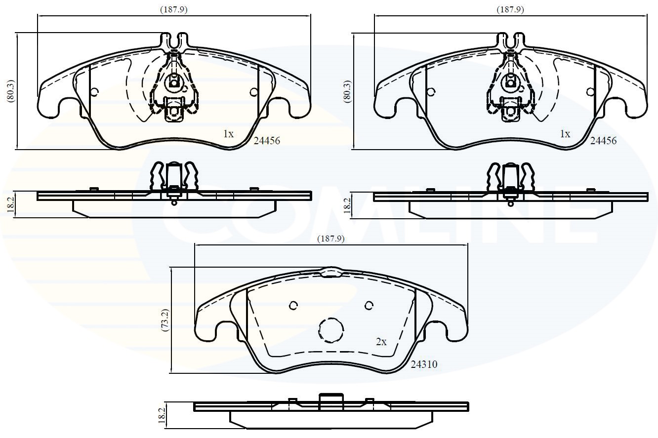 Front COMLINE CBP06037 Brake Pad Set, disc brake for MERCEDES-BENZ
