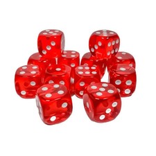 Image of Chessex - Translucent 16mm D6 Dice Block - Red with White