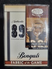 2008 Leaf Certified Materials Fabric of the Game Jerome Simpson #RFOG-28 36/89