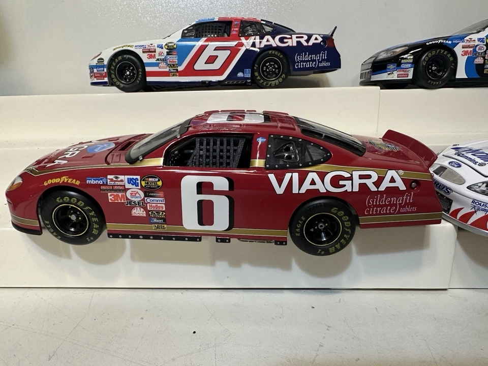 Lot of 4 Mark Martin #6 Team Caliber 1/24 Salutes Diecast Viagra Salutes Retro - Image 2 of 4