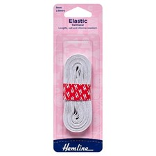 Hemline White Woven Swimwear Elastic 2.5m x 9mm