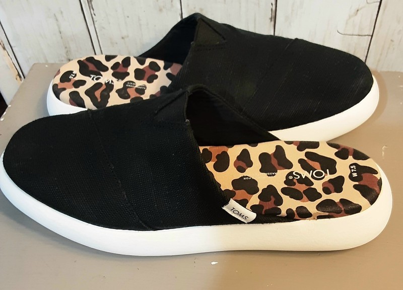 Tom's Alparagata Mallow Mules 7.5W Black Canvas