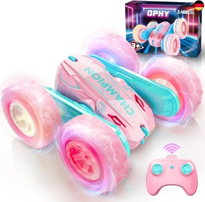 Ophy Ferngesteuertes Auto Mädchen ab 3 4 5 6 7 8 9 Jahre, Spiele LED Blinken RC 