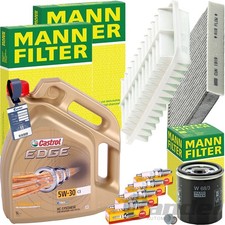 MANN INSPEKTIONSPAKET+CASTROL 5W-30 MOTORÖL passend für TOYOTA AVENSIS T27 AURIS