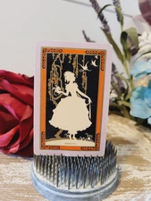 Vintage Nanette Art Deco Playing Card, Antique Trade Card, Lady In Dress