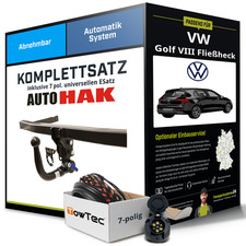 Für VW Golf 8 FH Typ CD1,DA1 Anhängerkupplung abnehmbar +eSatz 7pol uni. 19- AHK