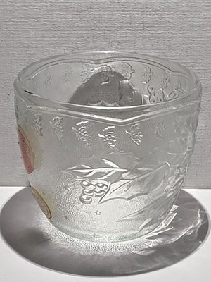 Crystal Clear Embossed Glass Tumbler Water Juice 3.5 Inch Tall Clear Used
