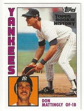 2018 Topps Archives DON MATTINGLY Insert 1984 TOPPS ROOKIE HISTORY Card YANKEES