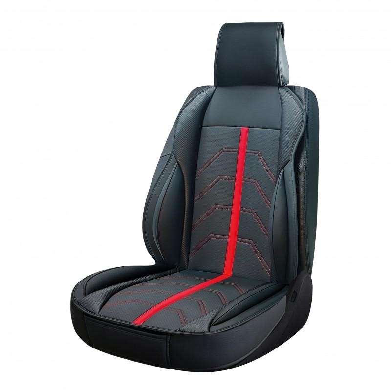 Couvre-siège PVC Potenza noir et rouge Swiss Drive - Protection universelle 1 pièce