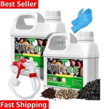 Mulch Glue - 64oz Mulch Adhesive Pea Gravel Binder for Landscaping, Garden - ...
