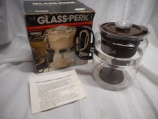 Glass Perk Gemco  4-8 Cup Stovetop Percolator Coffee Pot BROWN Complete Vintage