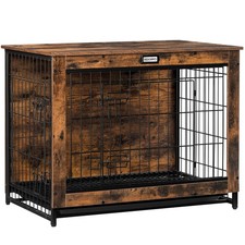 HOOBRO Dog Crate Furniture, Large Kennel, Wooden Pet with Pull-Out Tray, Home