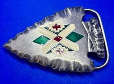 Siskiyou Arrowhead Belt Buckle Enameled Native American 1991 Western Cowboy