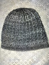 Charcoal Color Adult Crochet Waffle Stitch Beanie OS