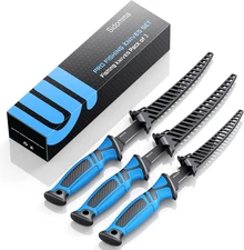 Fillet Knife and Bait Knife Set Performance 5"-6"-7" G4116 German Flex Razor Sha