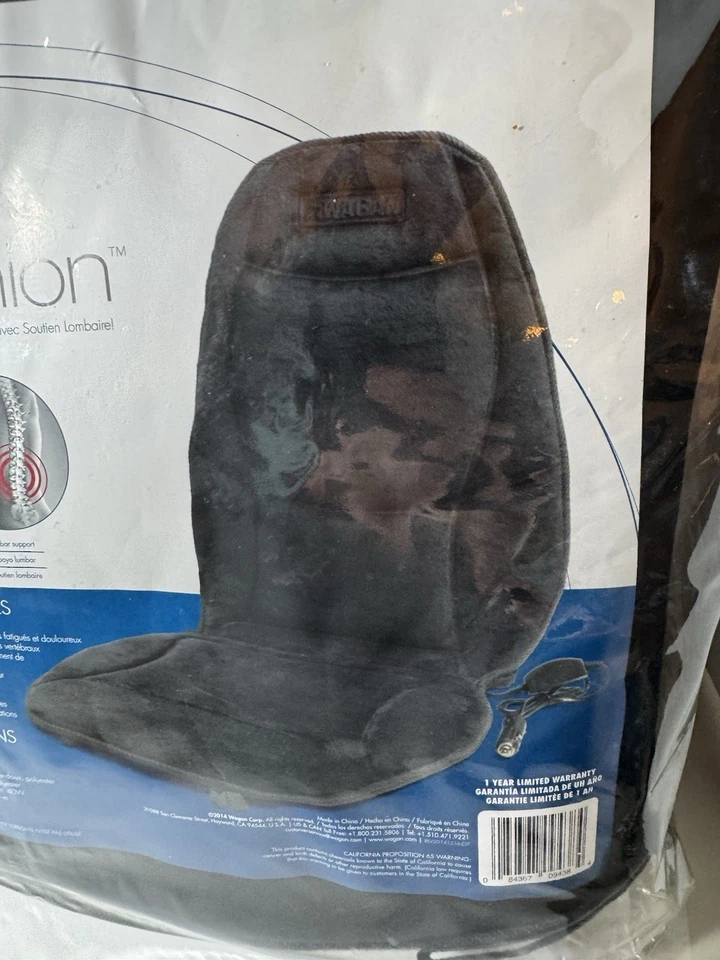 Brand New Wagan Soft Velour 12V Heated Seat Cushion Ultra Plush High/Low/Off - Image 3 of 4