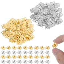 100Pcs Small Brass Hinges for Jewelry Box 10 X 8mm Mini gold,silver