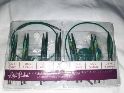 Caspian Wood Needle Set  Option Short Interchangeable 4-9 by Knit Picks