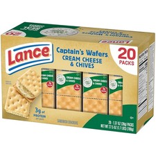 Lance Sandwich Crackers Captains Wafers Cream Cheese and Chives 20 Packs 6