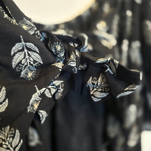 Old Navy Women's Black Puff-Sleeve Printed Tie-Back Mini Swing Dress Size 4X - Picture 3 of 10