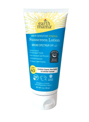 New Earth Mama Uber-Sensitive Mineral Sunscreen SPF 40 Organic Shea Butter NSF
