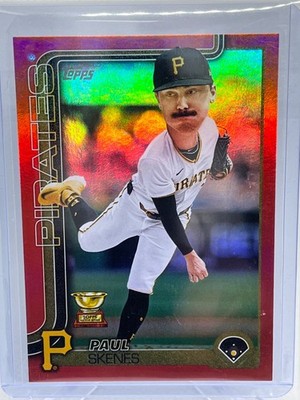 2025 Topps Series 1 Paul Skenes Red Foil 2/5 SSP Pirates #98 BIG HEAD