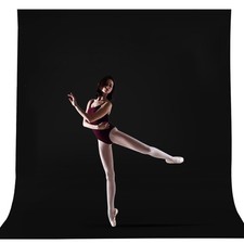 CPLIRIS 10x12ft Black Backdrop for Photography, Large Seamless 10x12ft,