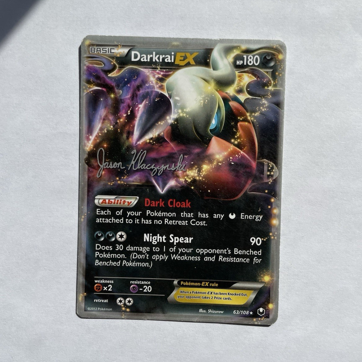 The Pokémon Company Darkrai EX 63/108 World Champ Decks Holo EN 180HP Auto