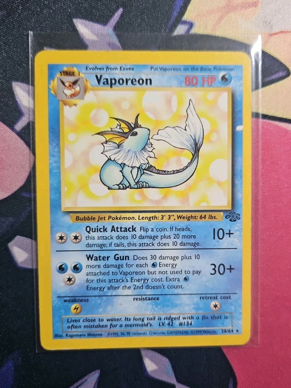 Vaporeon 28/64 Jungle Regular Authentic Pokémon Card MP/DMG 
