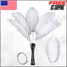 White Large Ostrich Feathers 34" Long For Tall Vase Wedding Centerpieces 10PCS