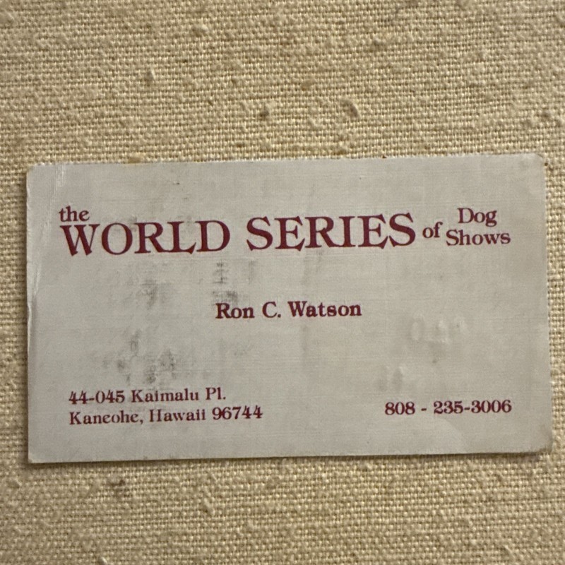 Vintage Business Card World Series Of Dog Shows Kaneohe Hawaii