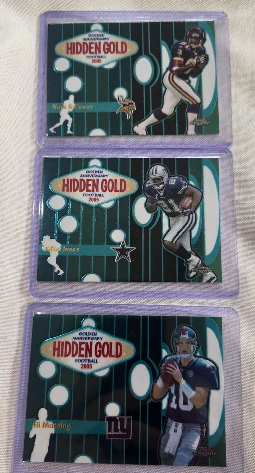 2005 Topps Chrome Golden Anniversary Hidden Gold Football Complete Set Of 15 - Image 3 of 4