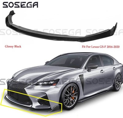 For Lexus GS-F 2016-2020 T Style Glossy Black Front Bumper Lip Splitter Kits