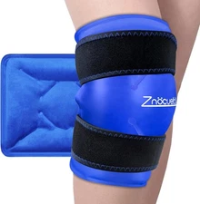ZNÖCUETÖD Enhanced Knee Ice Pack Wrap for Pain Relief, Large Gel Royal Blue 