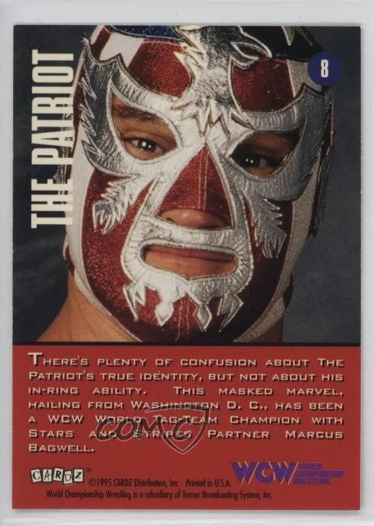 1995 CARDZ WCW Main Event The Patriot #8 Rookie RC - Image 2 of 2