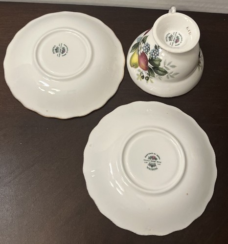Vintage 3er Set Rosina Fine Bone China 1 Teetasse und 2 Untertassen England Obst - Bild 8 von 10