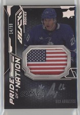 2022-23 SPx UD Black Pride of a Nation 14/99 Nicholas Abruzzese Patch Auto 1e7g