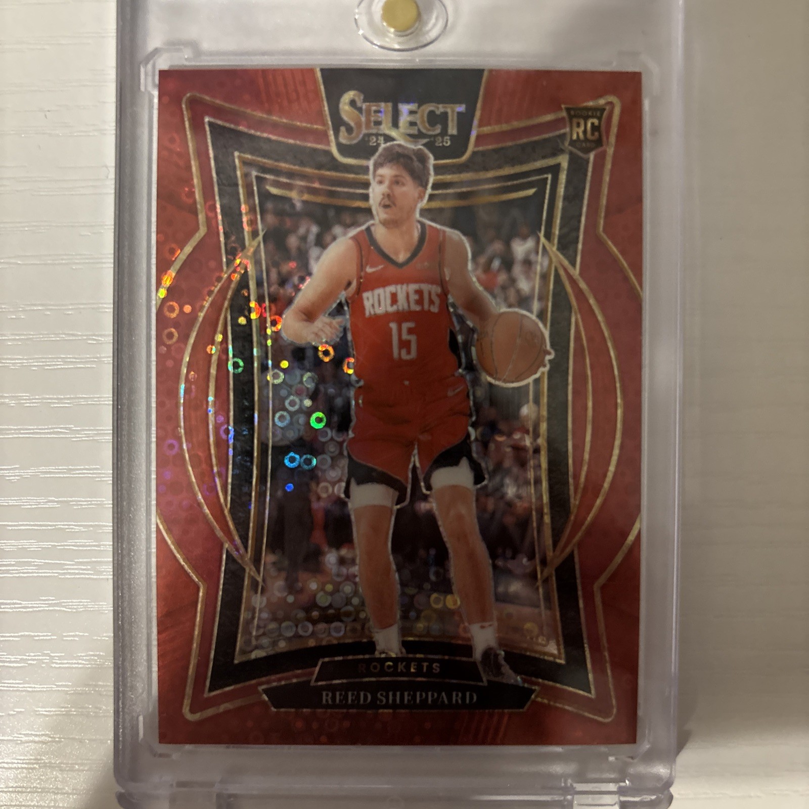 2024-25 Panini Select - Concourse Reed Sheppard #68 Red Disco Prizm /49 (RC)