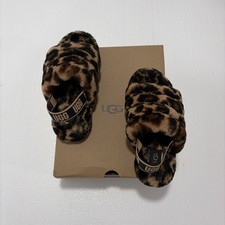UGG Fluff Yeah leopard-print slingback slides in girls /youth US size 3