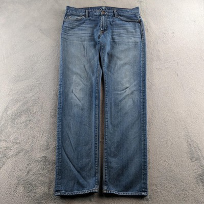 7 For All Mankind Jeans 36x33 Blue Slimmy Straight Leg Faded USA 90s Y2K Style