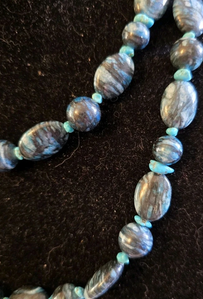 "Collar de cuentas Jay King DTR Mine Finds plata esterlina sodalita y turquesa 42""" Foto 3 de 4