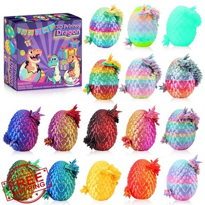 16PCS 3D Dragon Eggs with Dragon Inside Toy Party Favors Kids Easter