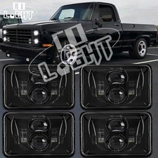 4pcs 4x6inch Led Headlights H4 Hilo Beam For Chevy C10 Pickup Truck 1981-1987 4pcs 4x6inch Led Headlights H4 Hilo Beam For Chevy C10 Pickup Truck 1981-1987
