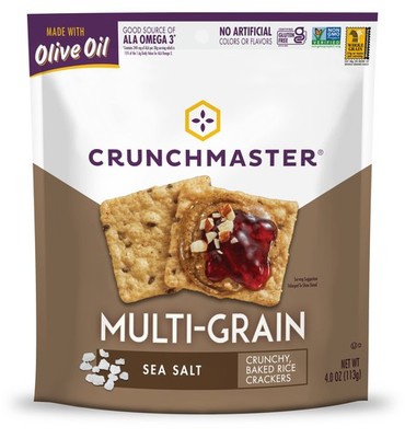 Crunchmaster Sea Salt Crackers Gluten Free Crunchy Plant Based Snack 4Oz