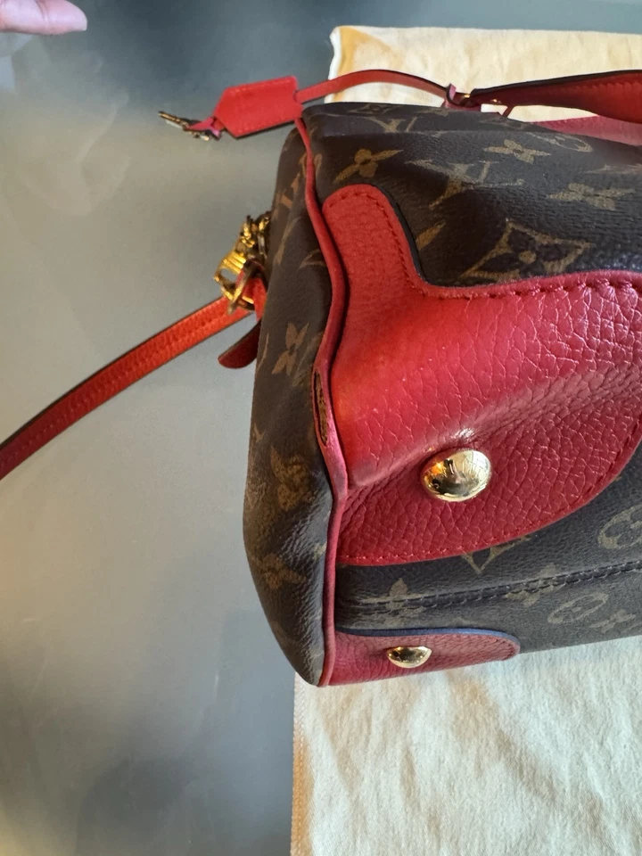 Bolso de hombro LOUIS VUITTON LV GHW Retiro 2 vías M40546 monograma marrón rojo Foto 4 de 4
