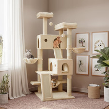 65In Larger Cat Tree Tower Condo for Indoor Kitties/Multi-Level Furniture Activi