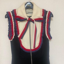 USED GUCCI TRICOLOR SLEEVELESS DRESS GOOD
