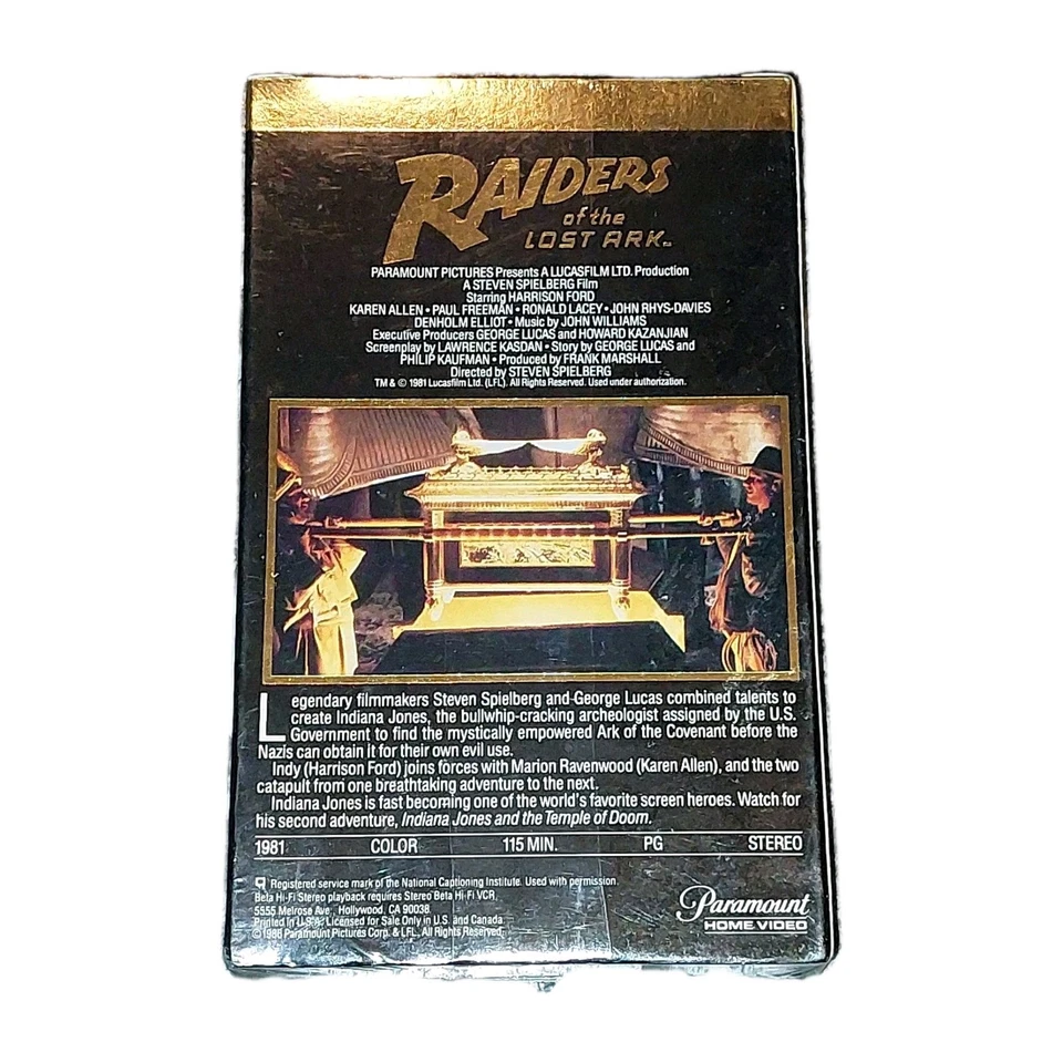 Raiders Of The Lost Ark Special Collector's Series VHS 1986 (NEW/SEALED) #1376 - Image 2 of 4