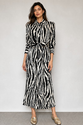 Massimo Dutti Women s Zebra Print Shirt Dress   Size 2 USA